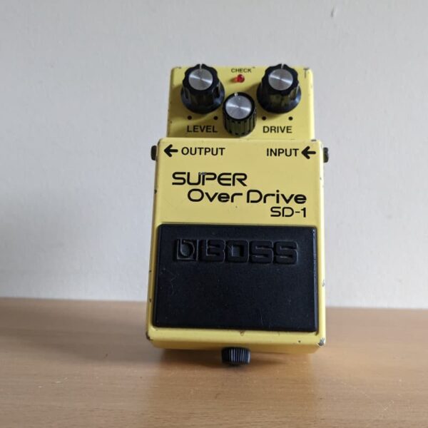 1981 - 1988 Boss SD-1 Super OverDrive (Black Label) Yellow - used Boss       Overdrive            Guitar Effect Pedal