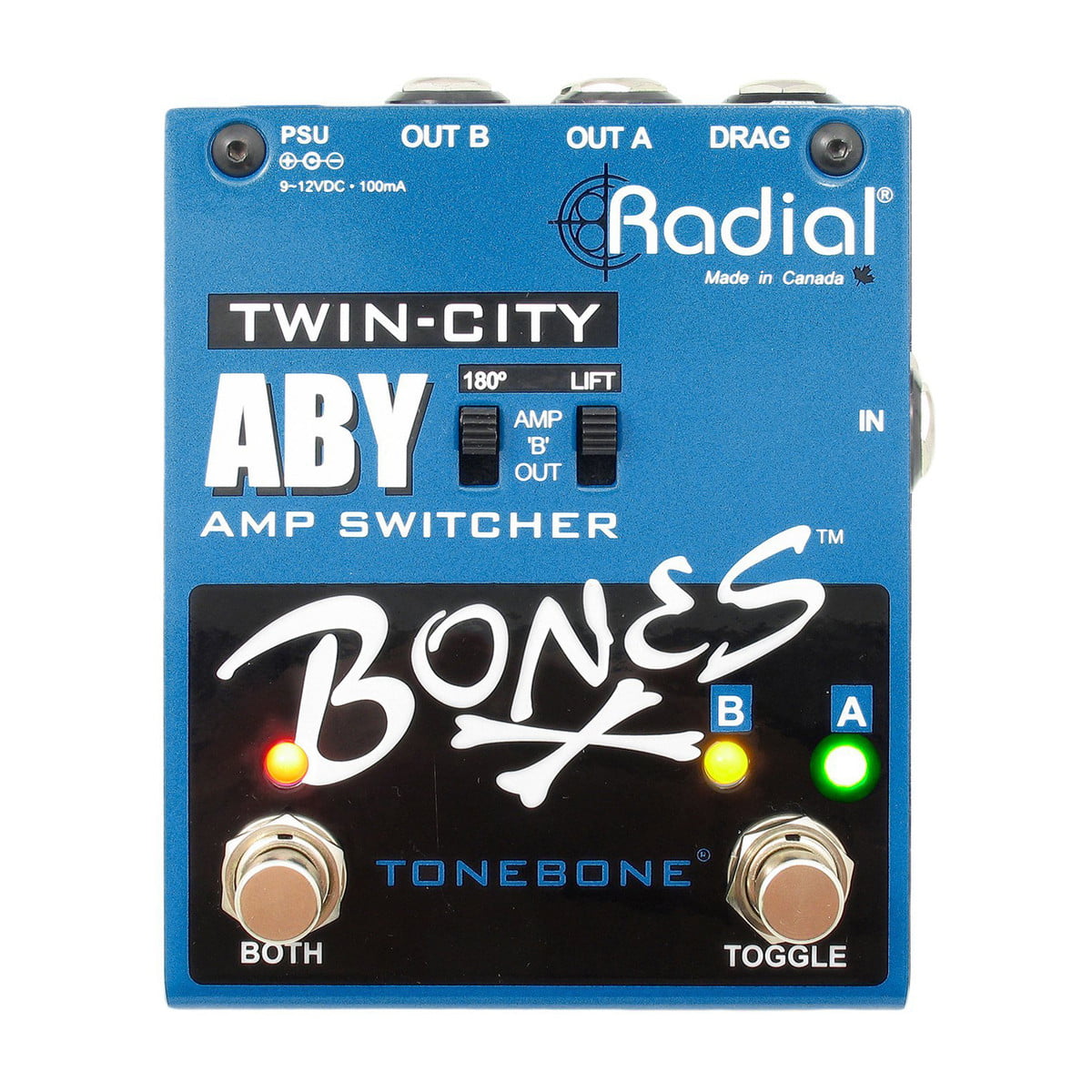 Radial Bones Twin-City ABY Amp Switcher - New Radial     Multi Effects              Guitar Effect Pedal