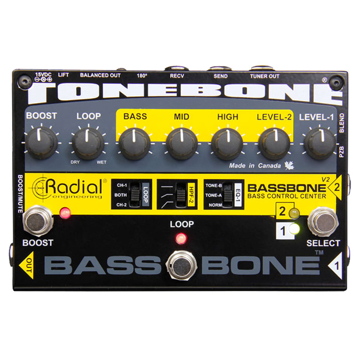 Radial Tonebone Bassbone V2 Bass Preamp - New Radial                   Guitar Effect Pedal