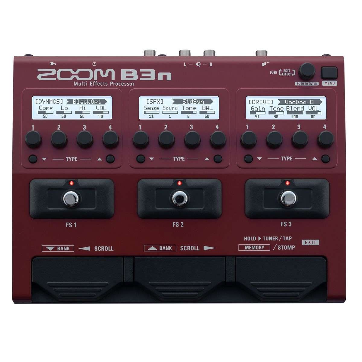 Zoom B3n Effects and Amp Simulator Pedal - New Zoom     Multi Effects      Reverb Delay  EQ  Overdrive Distortion  Guitar Effect Pedal
