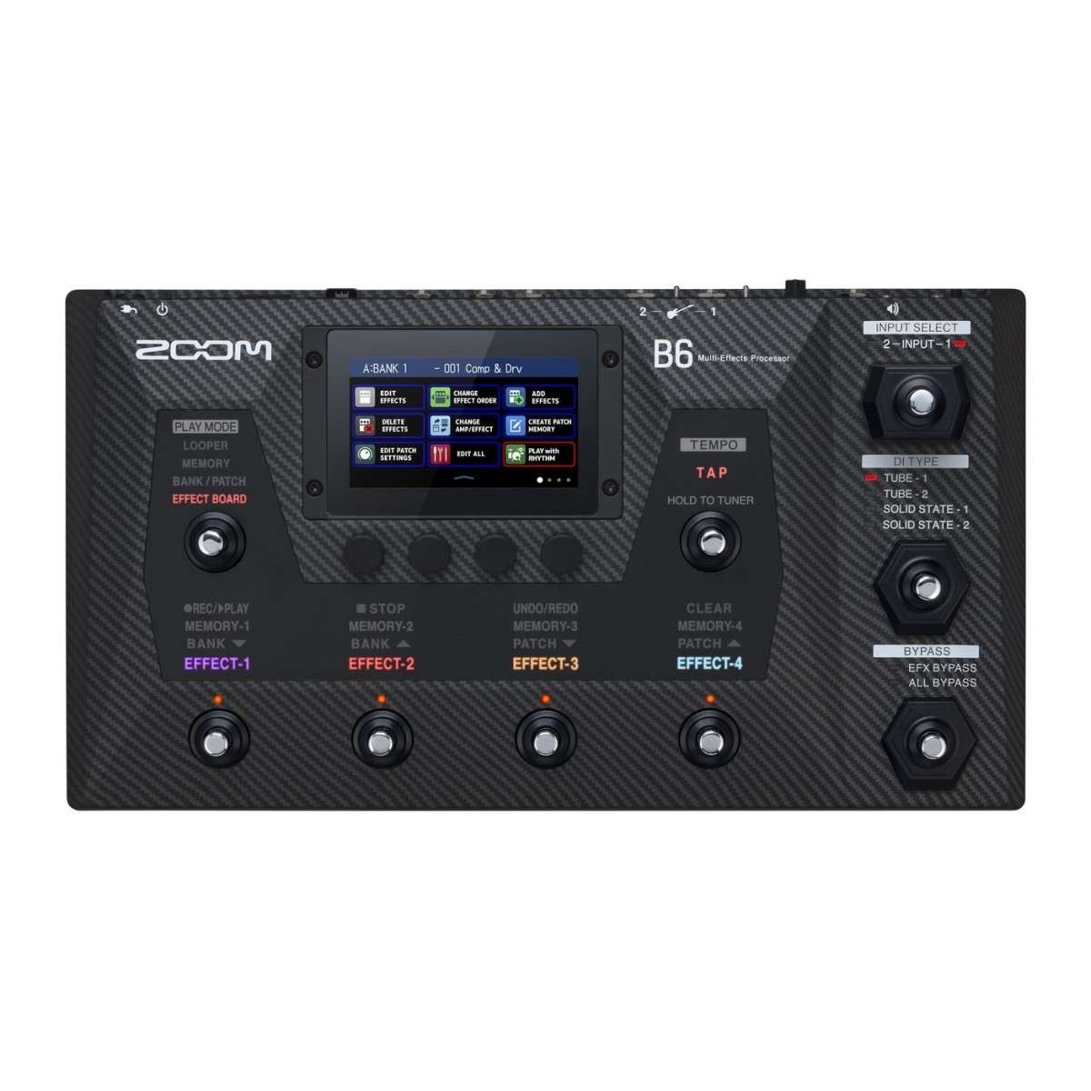 Zoom B6 Multi Effects Bass Processor - New Zoom     Multi Effects Looper             Guitar Effect Pedal
