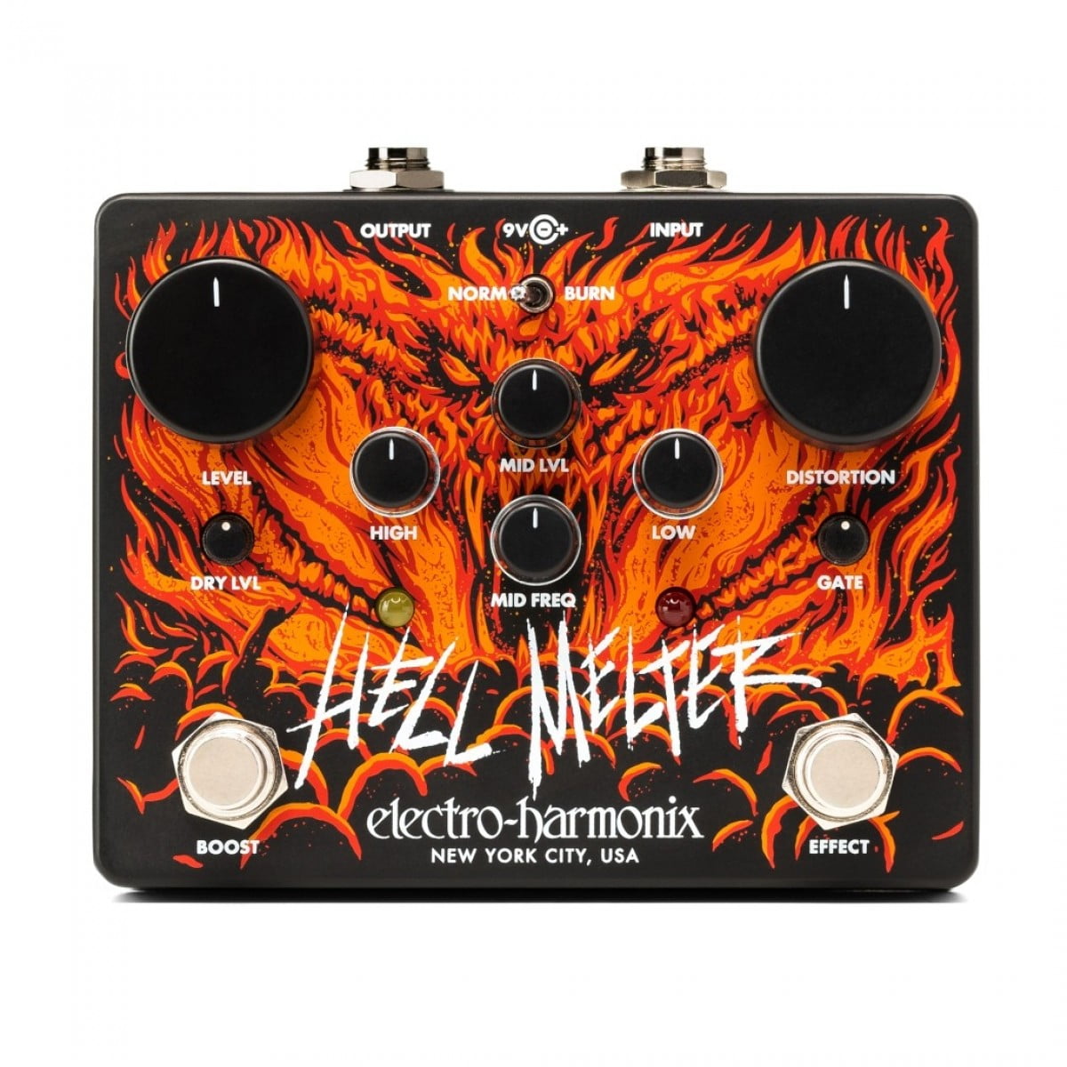 Electro Harmonix Hell Melter Distortion - New Electro Harmonix   Noise Gate           EQ Boost  Distortion  Guitar Effect Pedal