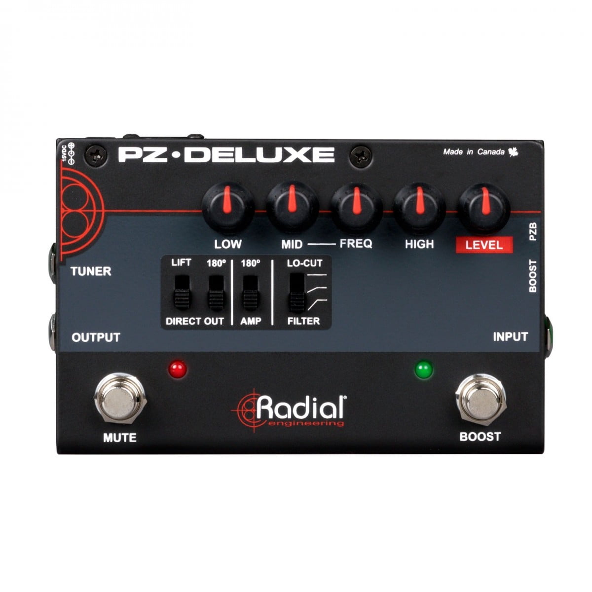 Radial Tonebone PZ-Deluxe Acoustic Preamp - New Radial     Tuner Pedal   Preamp     EQ        Bass  Acoustic Guitar Guitar Effect Pedal