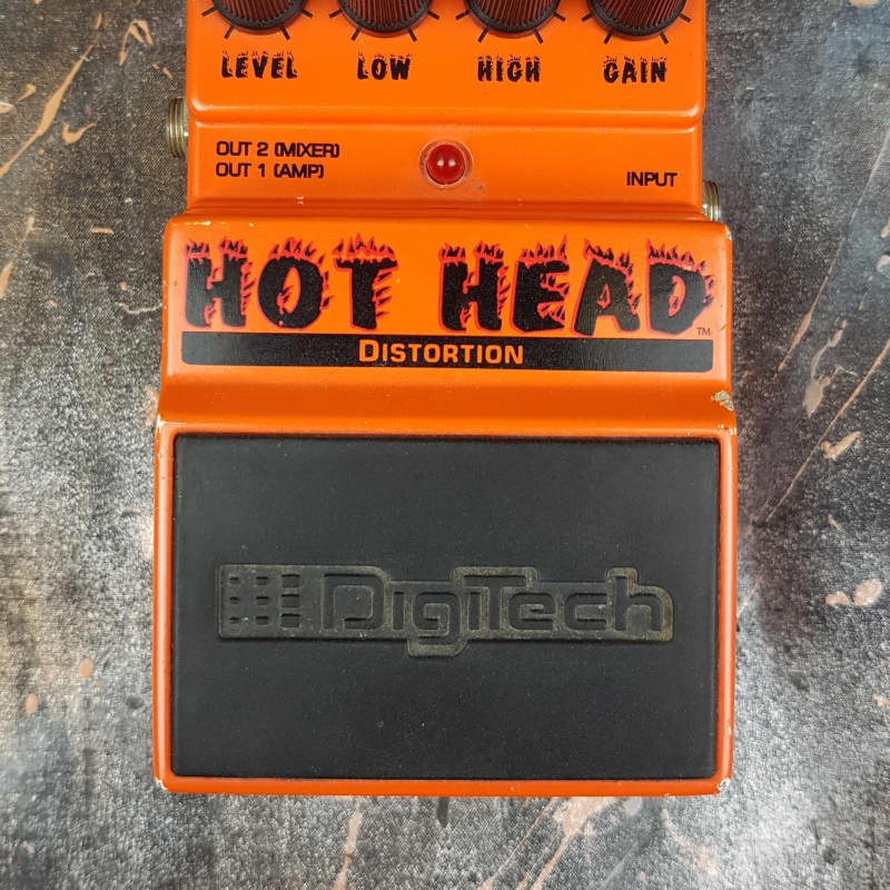 2010s DigiTech Hot Head Distortion Red - used DigiTech              Distortion     Guitar Effect Pedal
