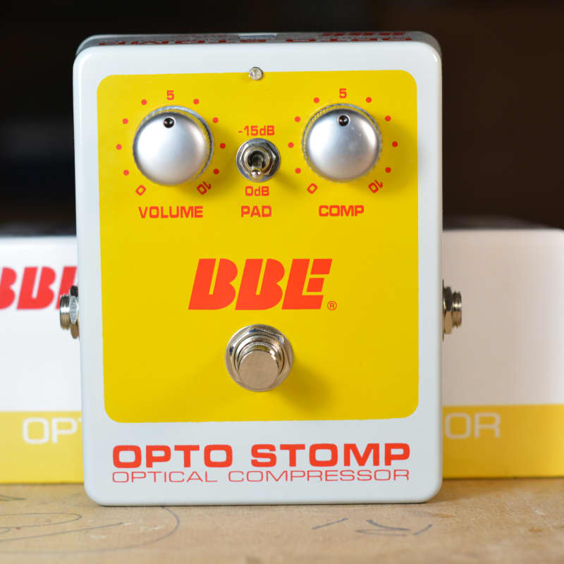 2010s BBE Opto Stomp Optical Guitar/Bass Compressor Pedal Yellow - used BBE                   Guitar Effect Pedal