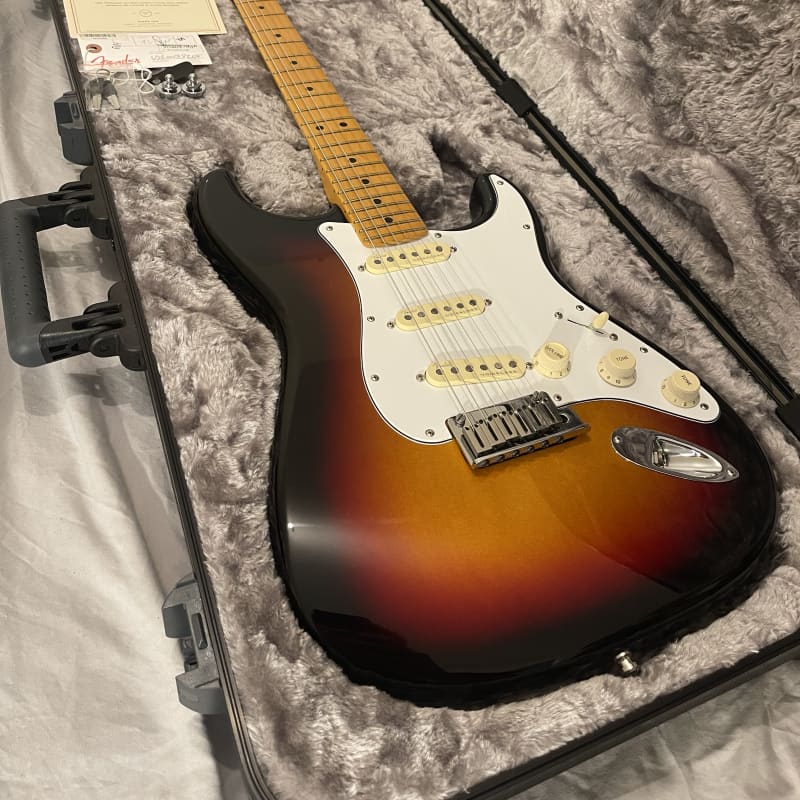 2019 - Present Fender American Ultra Stratocaster with Maple F... - used Fender   Tuner Pedal                   Guitar Effect Pedal
