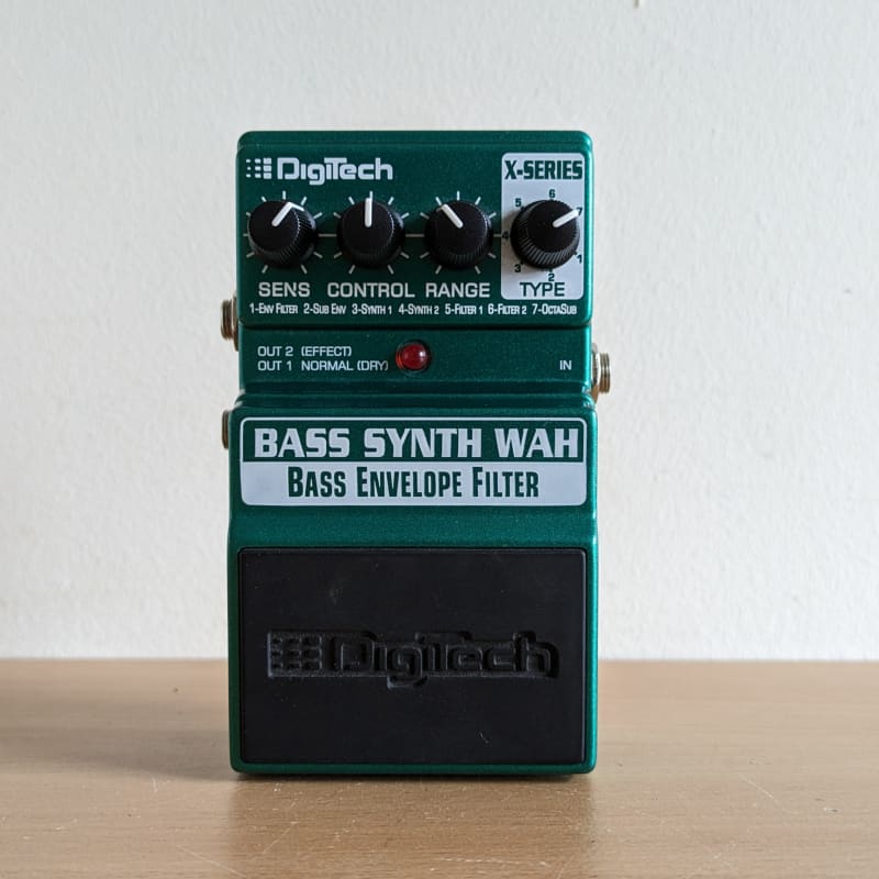 2010s DigiTech X-Series Bass Synth Wah Envelope Filter Green - used DigiTech Wah                  Guitar Effect Pedal