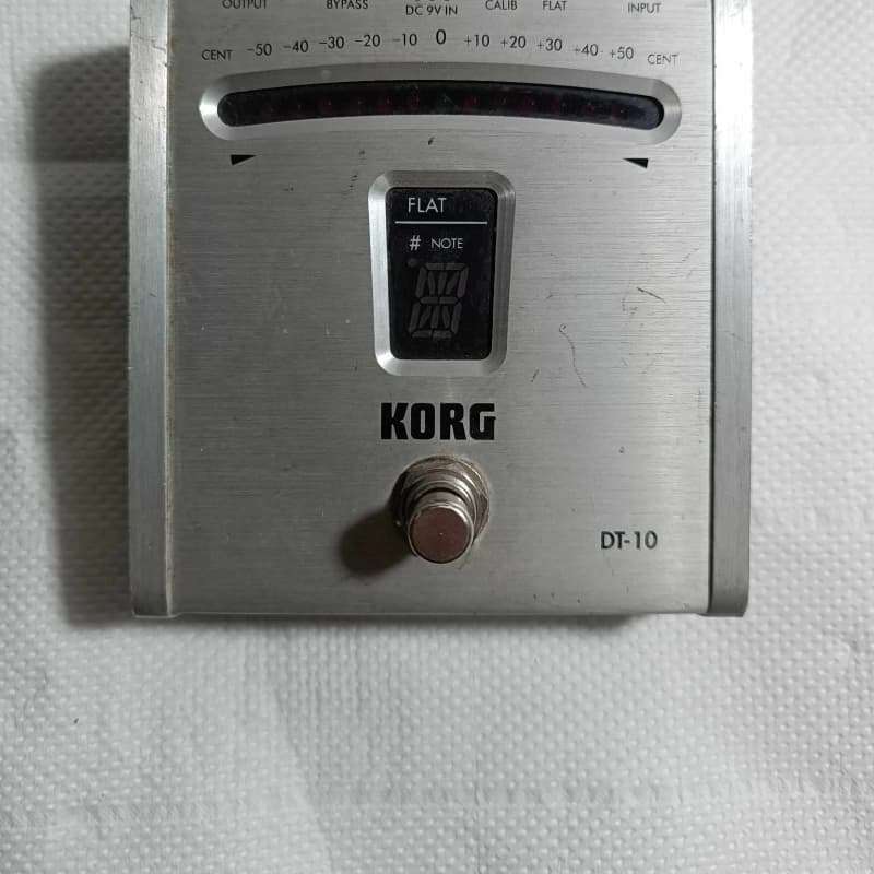 2000s Korg DT-10 Chromatic Pedal Tuner Silver - used Korg                     Tuner Guitar Effect Pedal