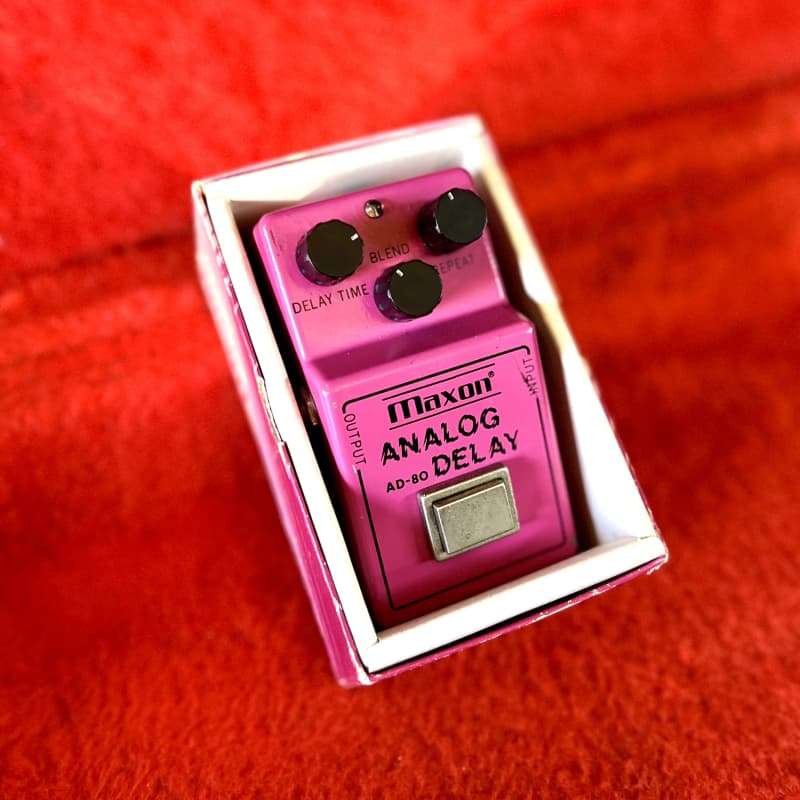 1980 Maxon AD-80 analog delay pedal Pink - used Maxon                Delay      Guitar Effect Pedal