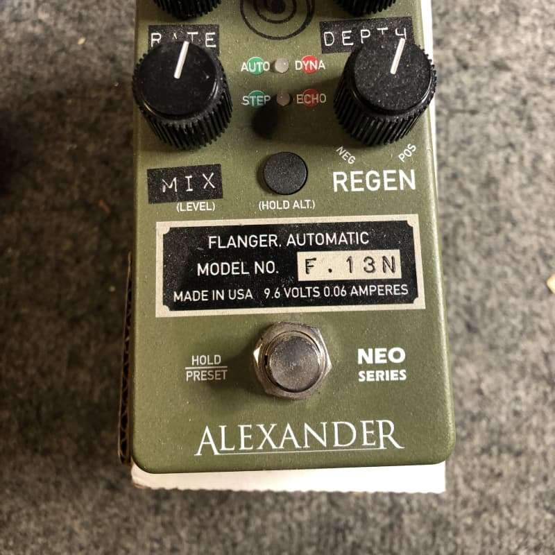 2010s Alexander Pedals F.13 Flanger Army Green - used Alexander Pedals                     Flanger Guitar Effect Pedal