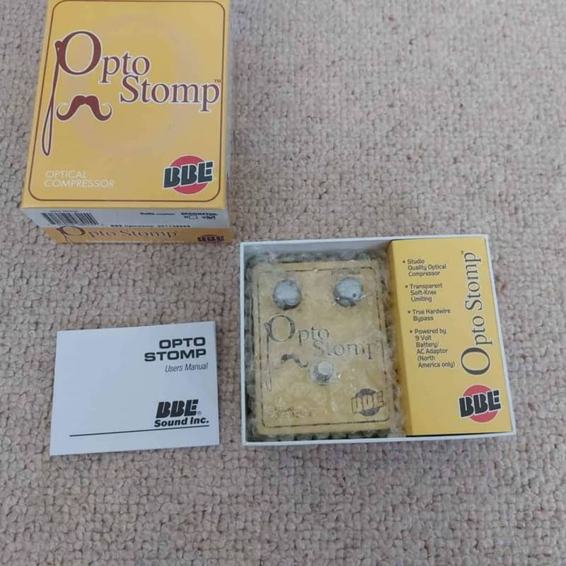 2010s BBE Opto Stomp Optical Guitar/Bass Compressor Pedal Yellow - used BBE                    Bass  Guitar Effect Pedal