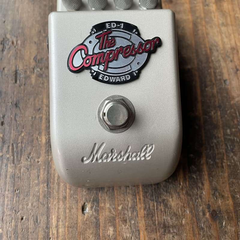 2010s Marshall ED-1 Edward Compressor Pedal Silver - used Marshall                     Compressor Guitar Effect Pedal