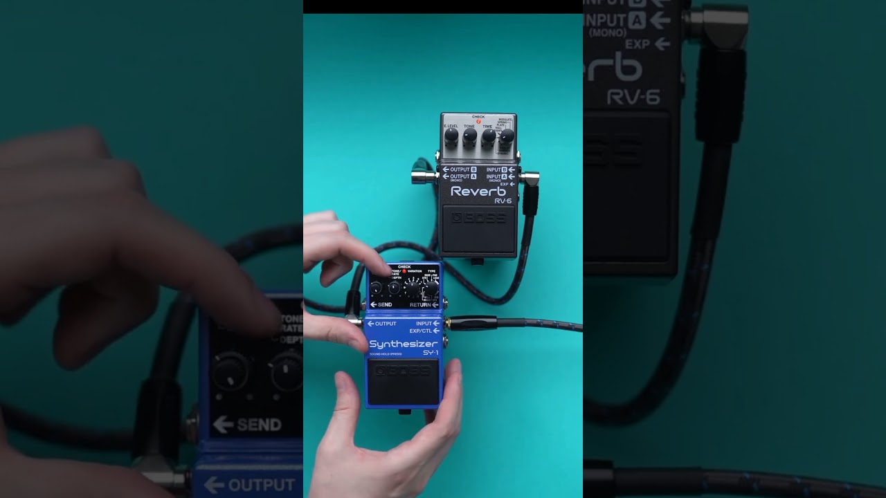 Video – Boss SY-1 stacked with Boss RV-6 Reverb pedal: perfect combo for ambient sounds.