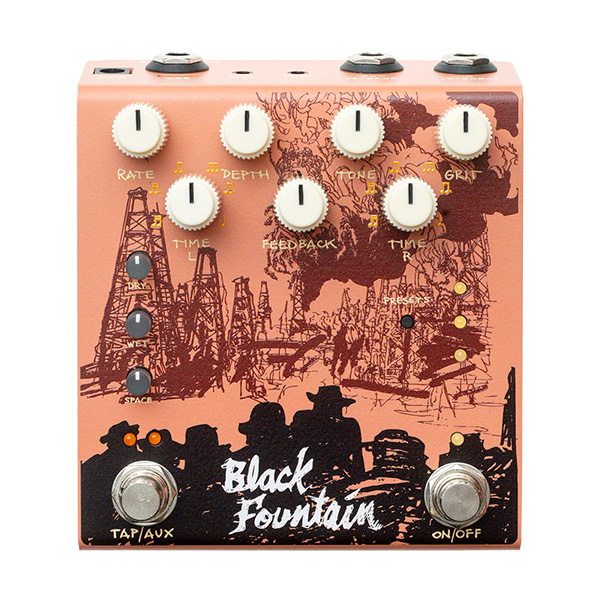 Old Blood Noise Endeavors Black Fountain Stereo Delay Pedal in Terracotta