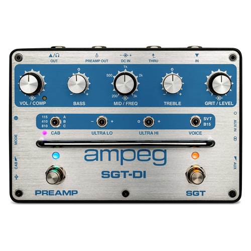 Ampeg SGT-DI Bass Preamp and DI Pedal Blue Line Anniversary Edition Pedal