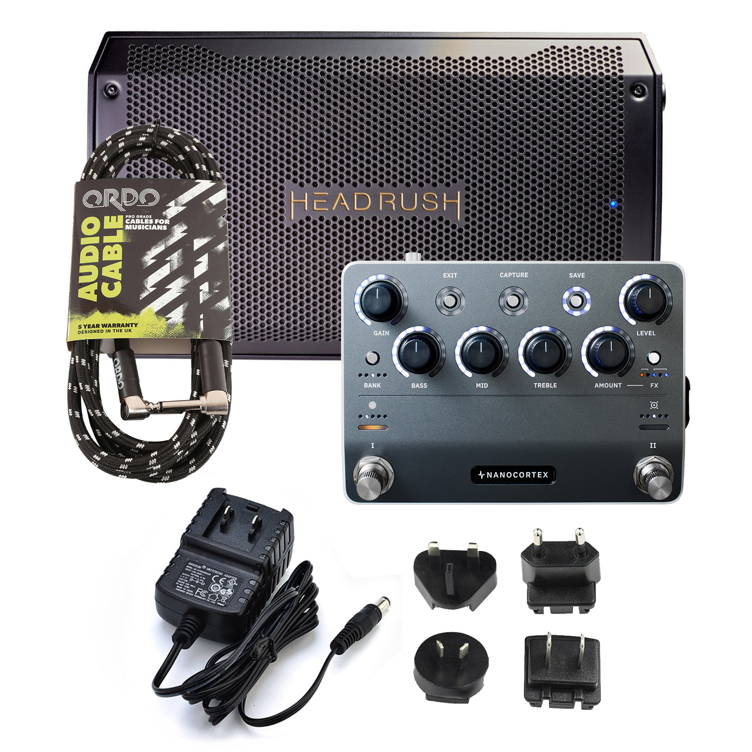 Neural DSP Nano Cortex Bundle With Headrush 108 FRFR Cab & Power Supply