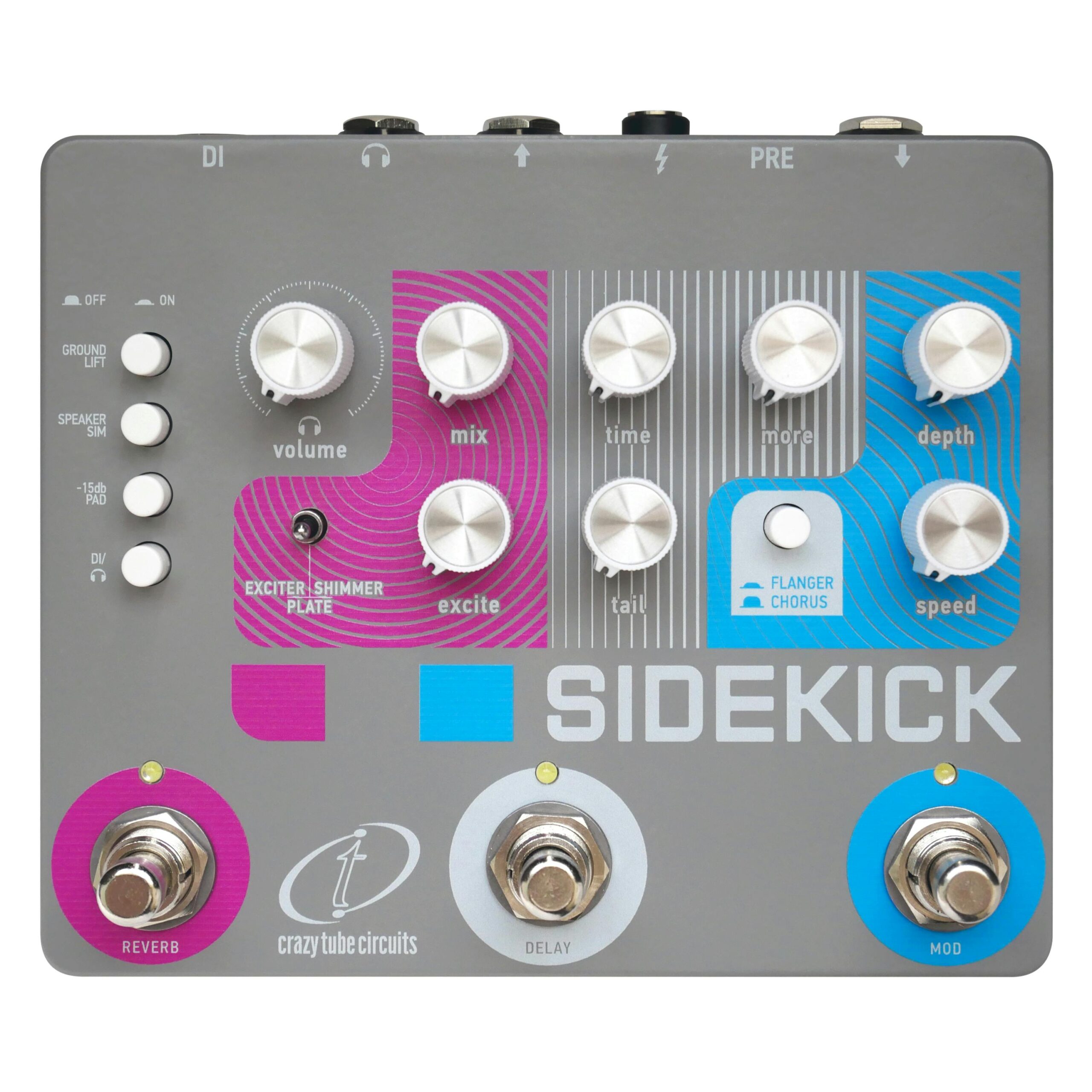 Crazy Tube Circuits Sidekick Chorus, Flanger, Delay & Reverb Multi-FX Pedal