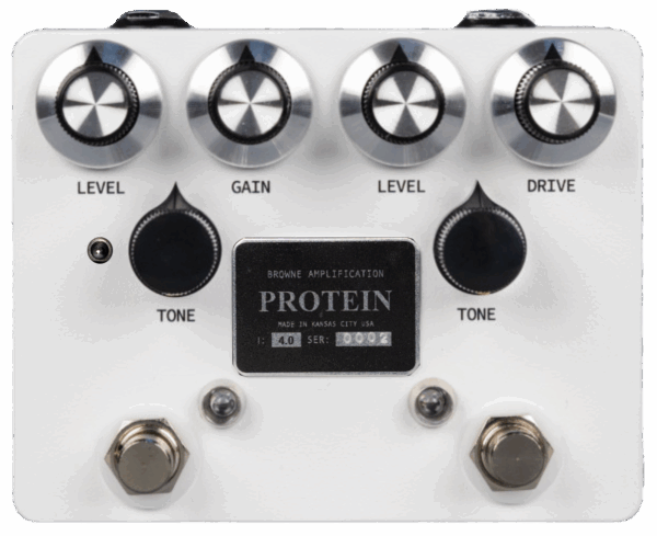 Browne Amplification The Protein V4 Dual Overdrive Pedal in White