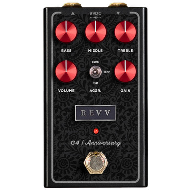 Revv Amplification G4 Anniversary V2 Preamp, Overdrive & Distortion Pedal in Red