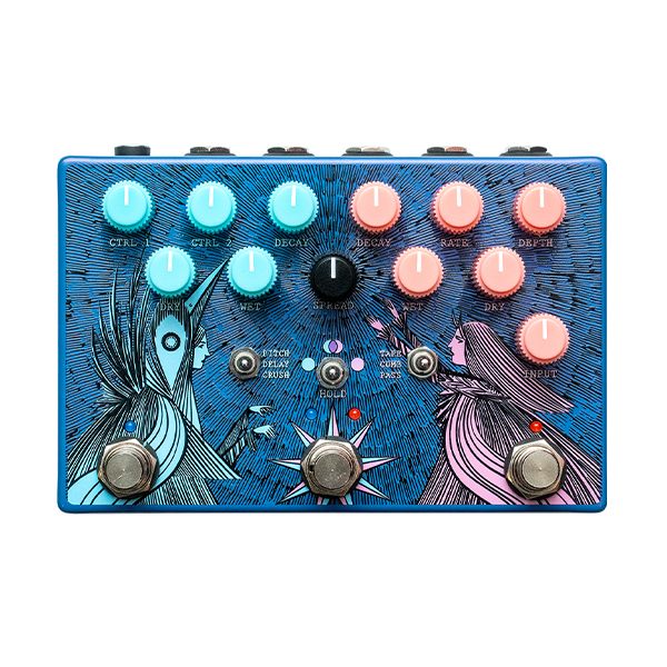 Old Blood Noise Endeavors Dark Light Limited Edition Dual Reverb Pedal in Blueberry Dusk