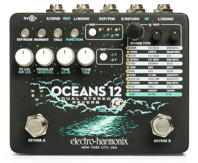 Electro Harmonix Oceans 12 Dual Stereo Reverb Pedal - Image 3