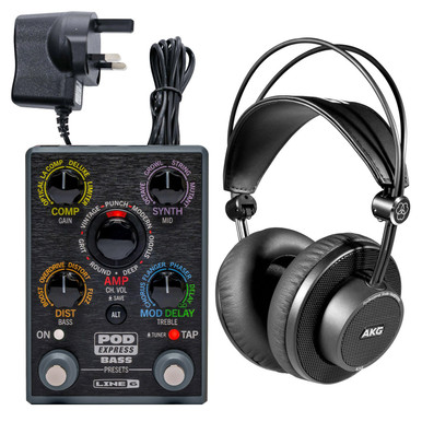 Line 6 POD Express Bass With AKG Headphones and PSU Bundle