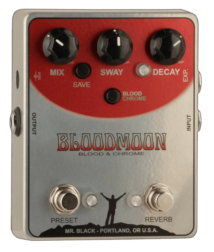 Mr. Black BloodMoon Blood and Chrome Dual Modulated Reverb Pedal
