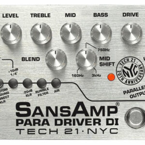 Tech 21 SansAmp 20th Anniversary PARA DRIVER DI Preamp Pedal in Anniversary Silver