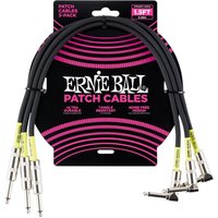 Ernie Ball P06076 1.5ft Straight-Angle Patch Cable 3 Pack Black - Image 3