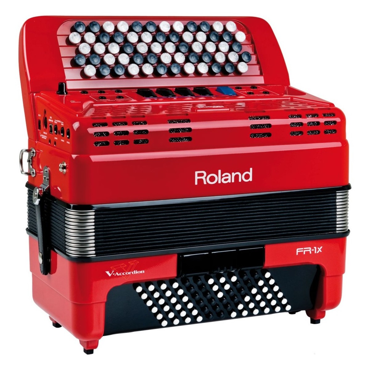 Roland FR-1XB Compact Button Type V-Accordion with Speakers Red - Image 3