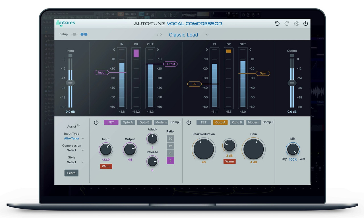 Antares AutoTune Vocal Compressor DUAL-STAGE DIGITAL COMPRESSION POWERED BY MACHINE LEARNING