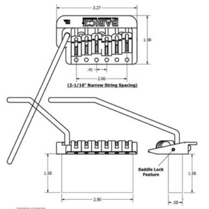Babicz FCH Strat Tremolo Bridge Narrow (6 screw) in Nickel - Image 4