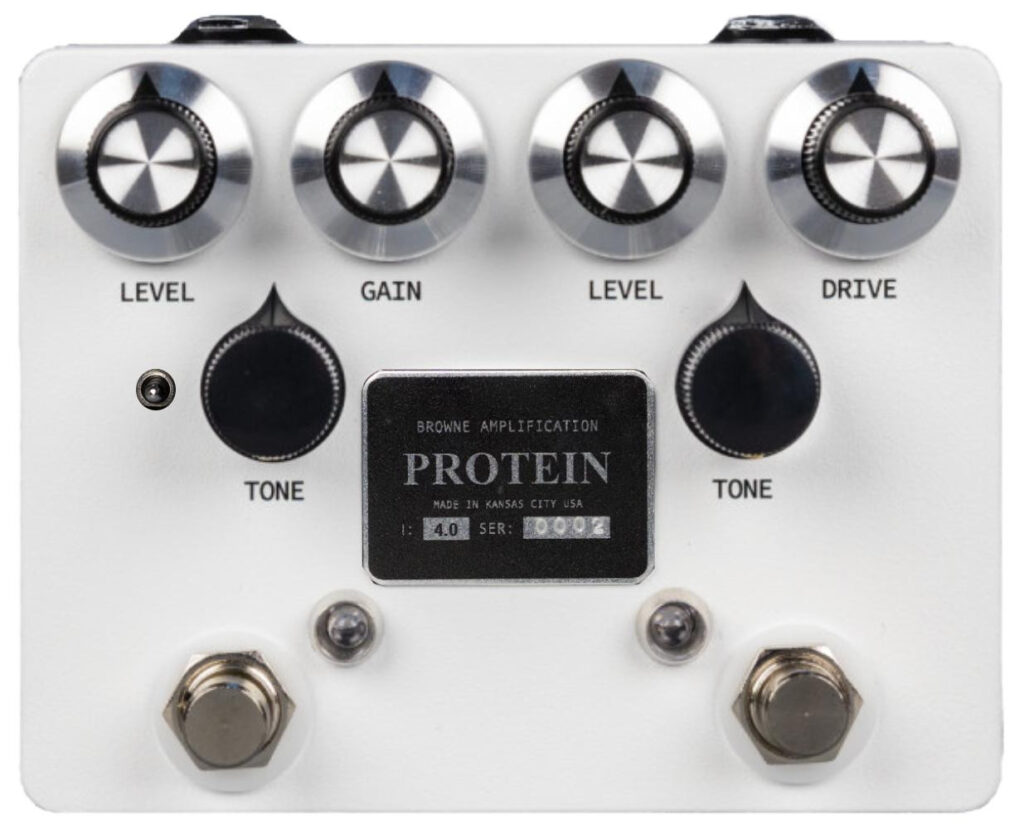 Browne Amplification The Protein V4 Dual Overdrive Pedal in White