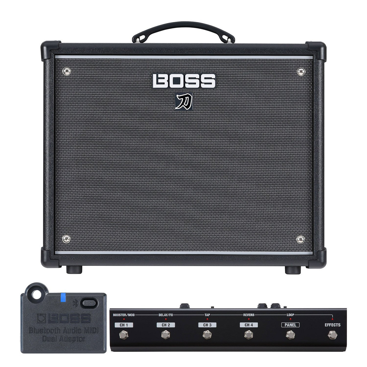 Boss Katana 50 EX Gen 3 50w Guitar Amp Bundle with Bluetooth Adapter and Footswitch - Image 2