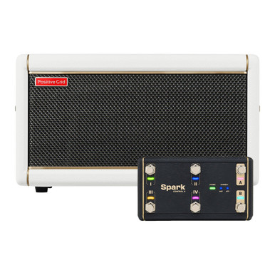 Positive Grid Spark 2 Practice Amp in Pearl with Control-X Wireless Footswitch