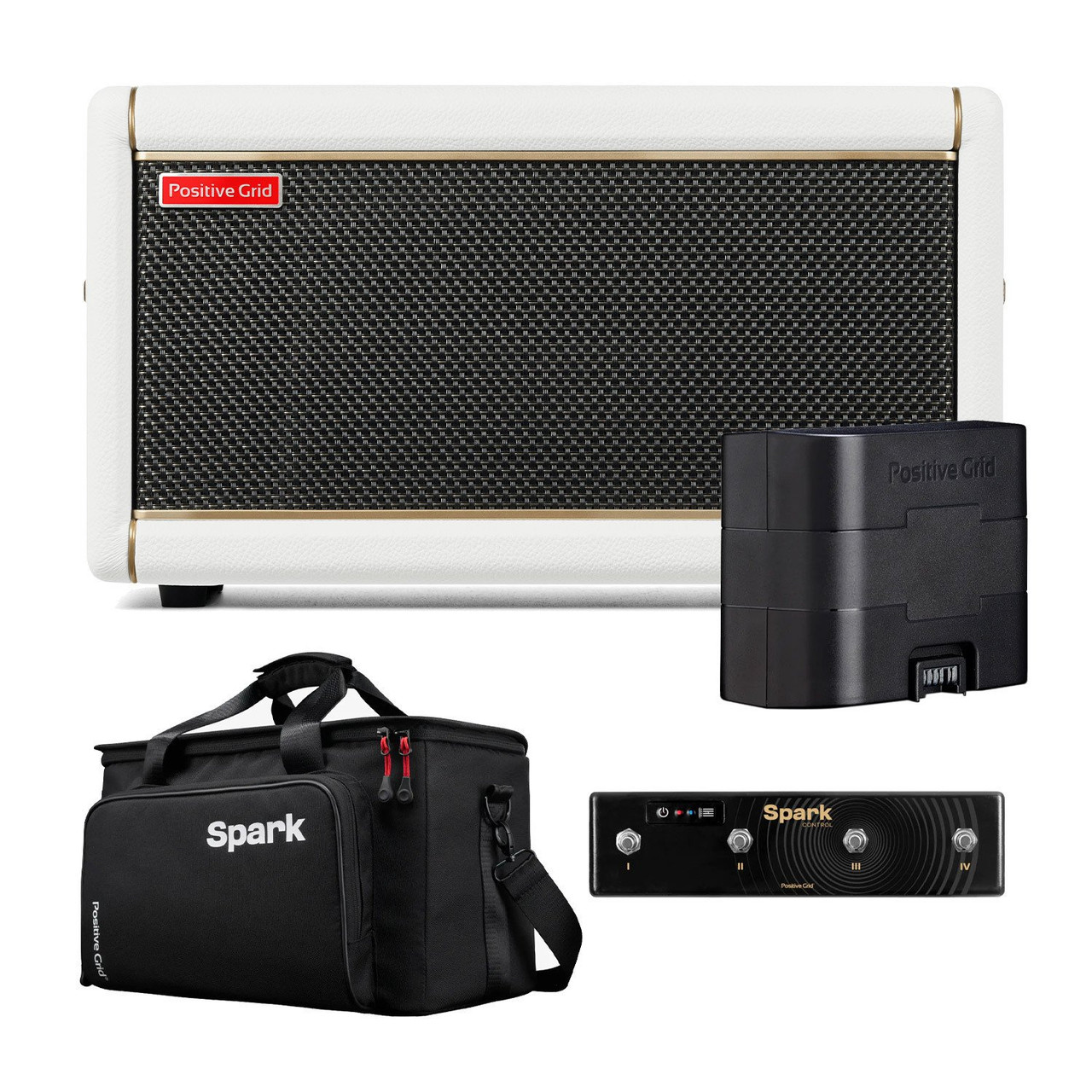 Positive Grid Spark 2 Practice amp in Pearl with Bag, Spark Battery and Control Footswitch - Image 2