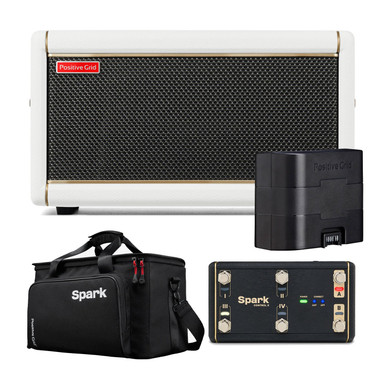 Positive Grid Spark 2 Amp in Pearl with Bag, Spark Battery and Control-X Wireless Footswitch
