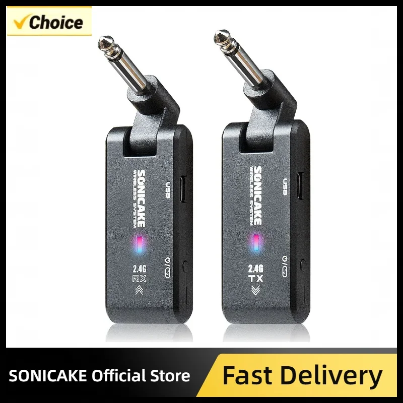 Sonicake QWS-10 2 4G Rechargeable Wireless System Transmitter Receiver Bass 30m