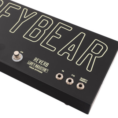 Surfy Industries SurfyBear Reverb Pedal Metal Black with SurfyPan