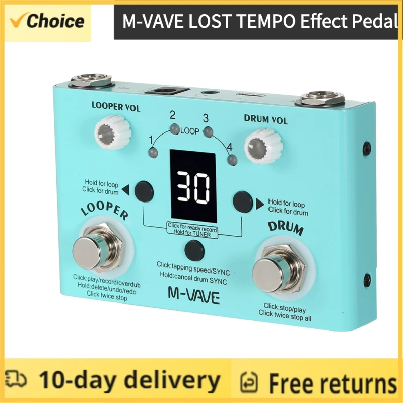 M-VAVE Pedal Drum Looper Effector 30 Drums 11