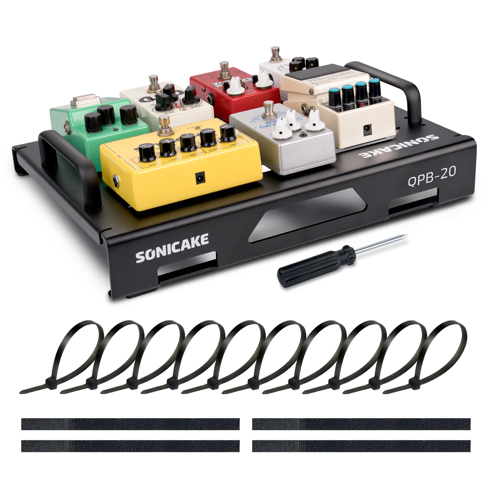 SONICAKE Medium Size Pedal Board Compact Pedalboard Pedals Mountain Tape