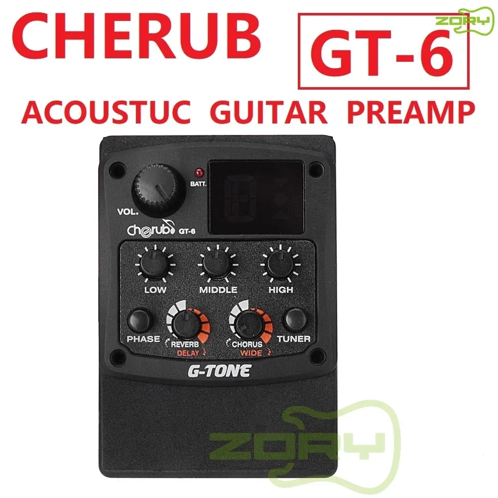 Cherub GT-6 Acoustic Preamp Piezo Pickup Reverb Delay
