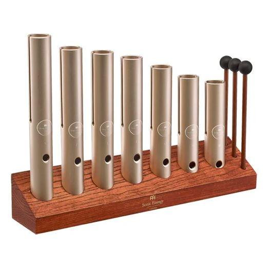 Meinl Sonic Energy 7-piece Wah-Wah Tube Chakra Set, 432 Hz, Champagne gold