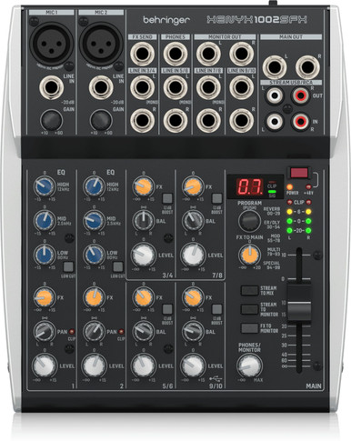 Behringer XENYX 1002SFX Mixer with USB Streaming Interface & Klark Teknik Effects