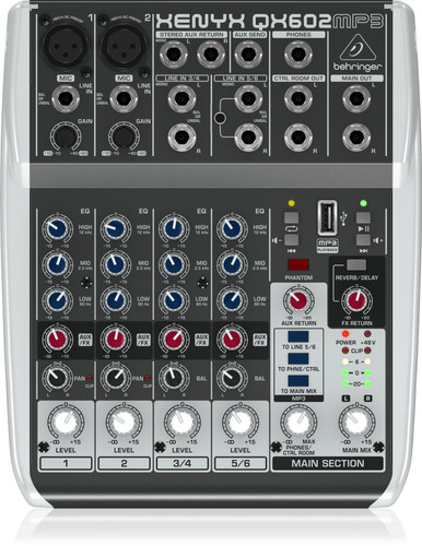 Behringer Xenyx QX602MP3 Analog Mixer with Effects