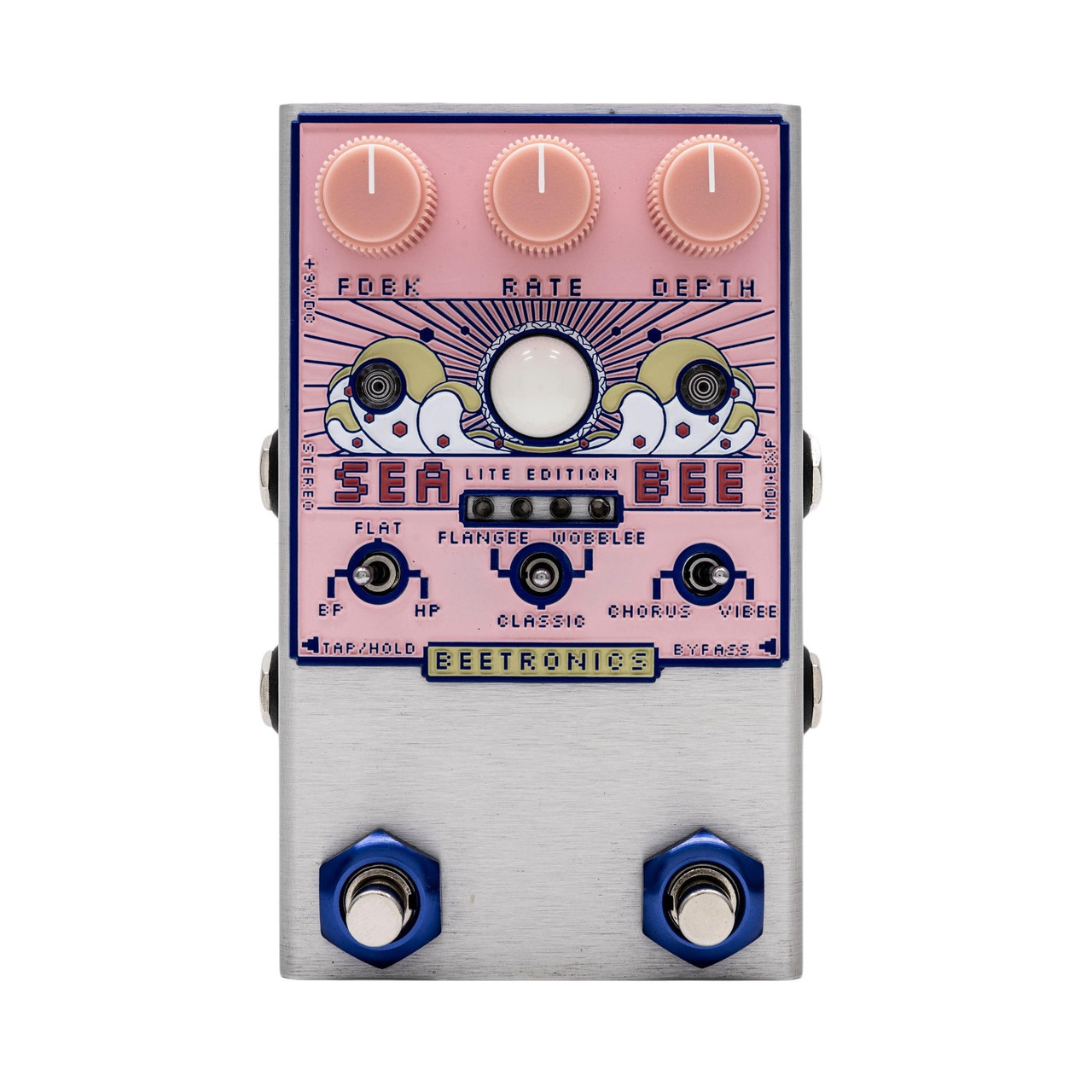Beetronics Seabee Lite Stereo Harmochorus Effects Pedal in Pink - Image 3