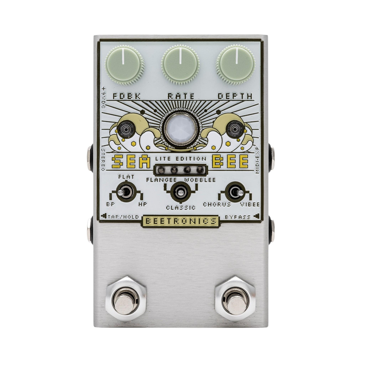 Beetronics Seabee Lite Stereo Harmochorus Effects Pedal in Cream - Image 3
