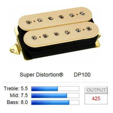 DiMarzio DP100 Super Distortion Guitar Pickup Zebra (F Spacing) - Image 4
