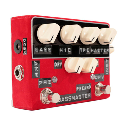 Shin's Music Bass Master Pre-Amp Pedal in Red in Cream Knobs - Image 4