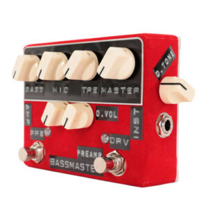 Shin's Music Bass Master Pre-Amp Pedal in Red in Cream Knobs - Image 6